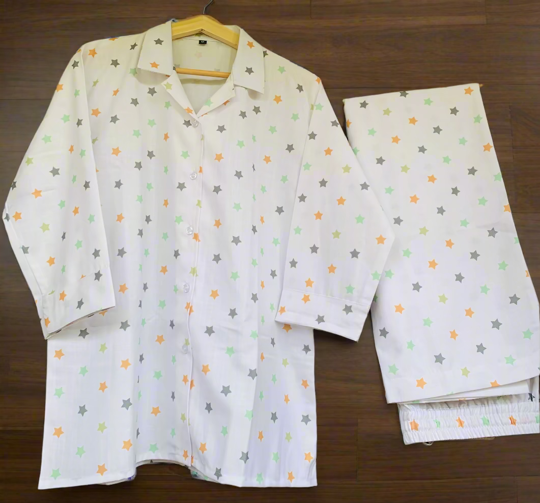 Starry Affair Night Suit Set - Orange