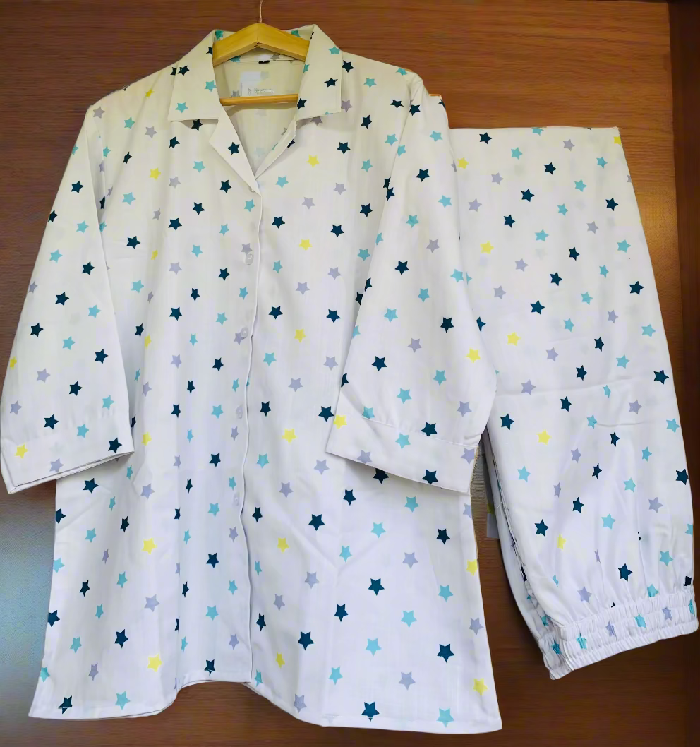 Starry Affair Night Suit Set - Navy Blue
