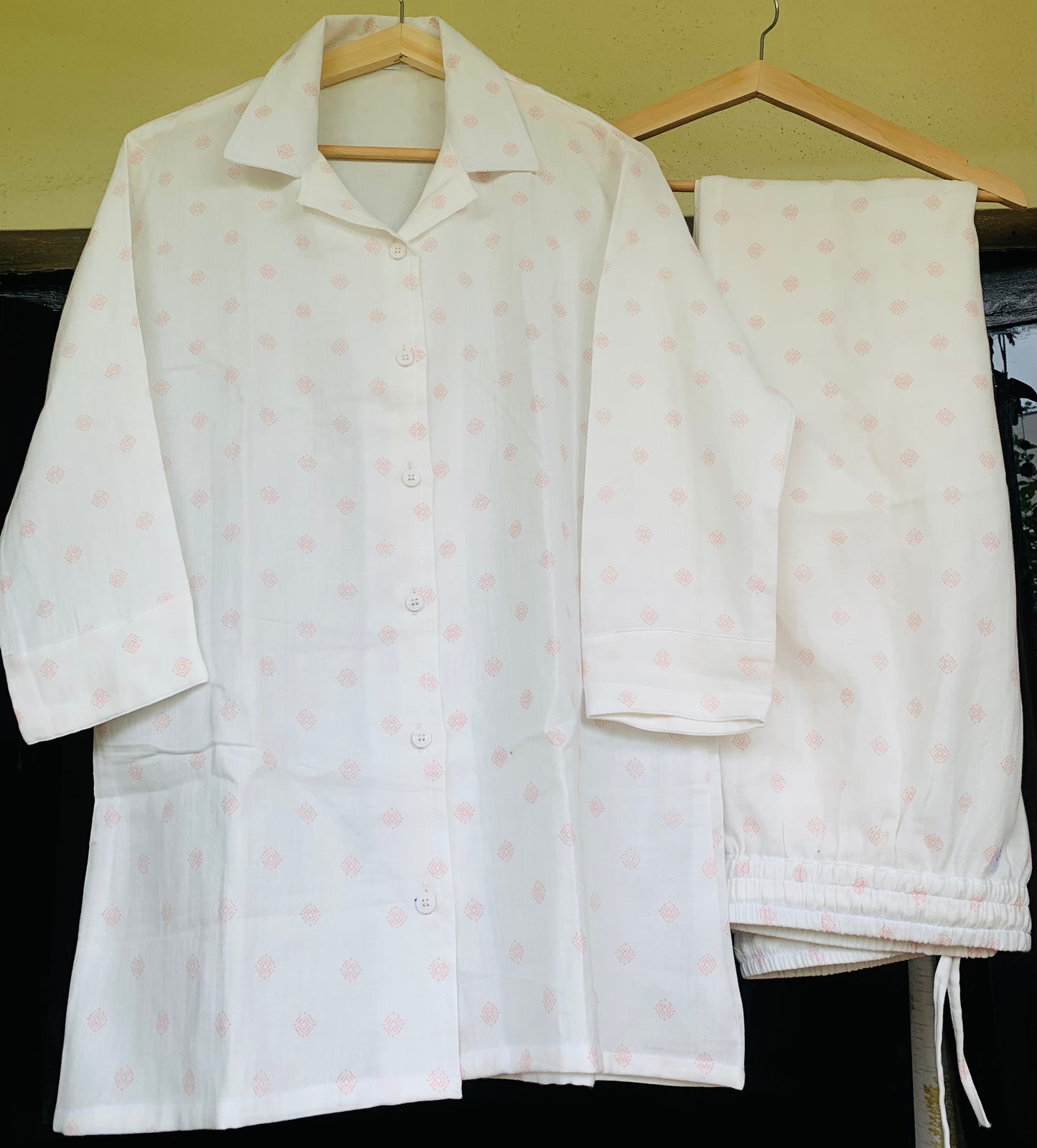 Baby Muslin Night Suit Set - Fresh Cream
