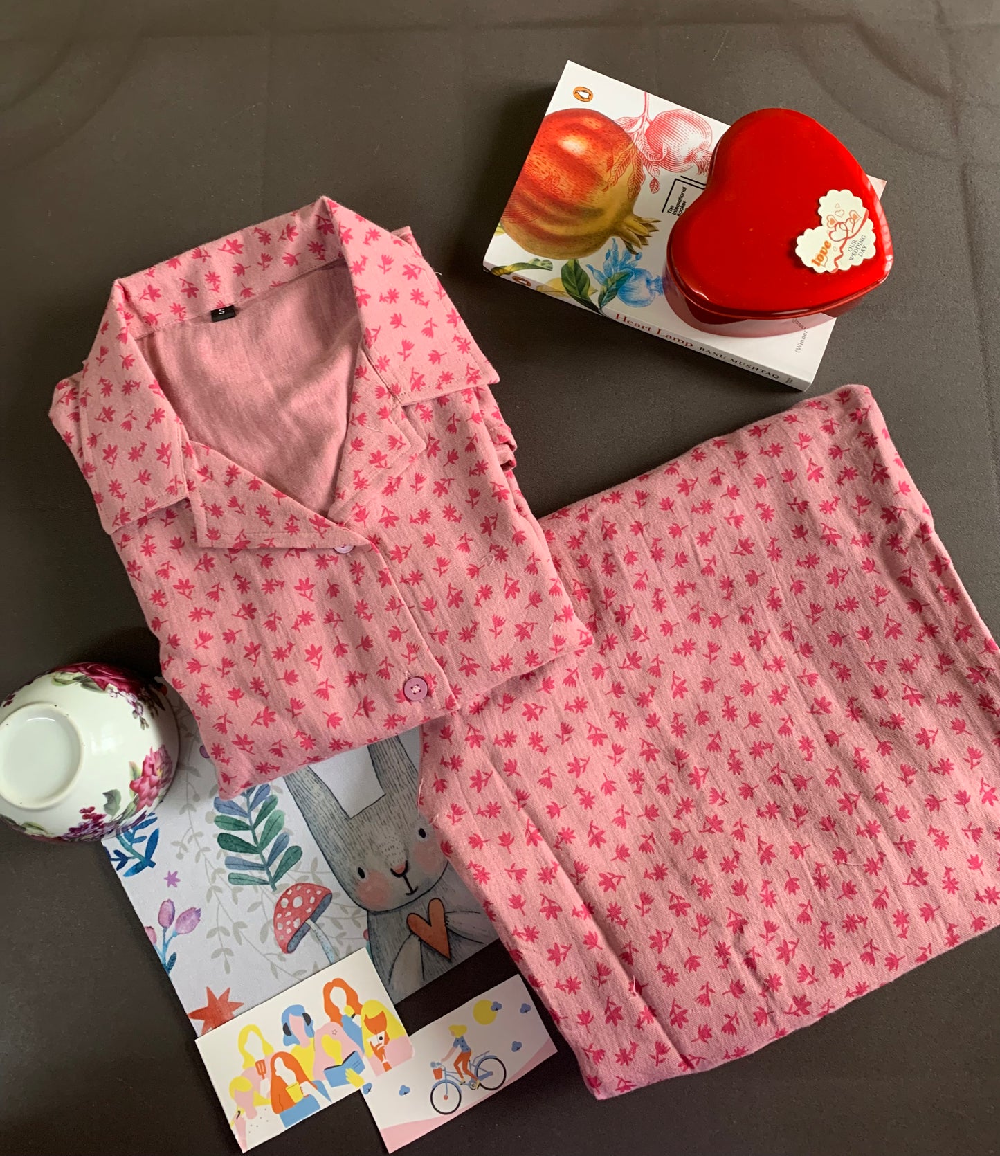 Baby Muslin Night Suit Set - Pink