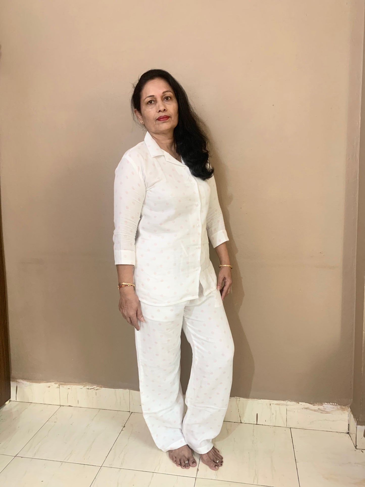 Baby Muslin Night Suit Set - Fresh Cream